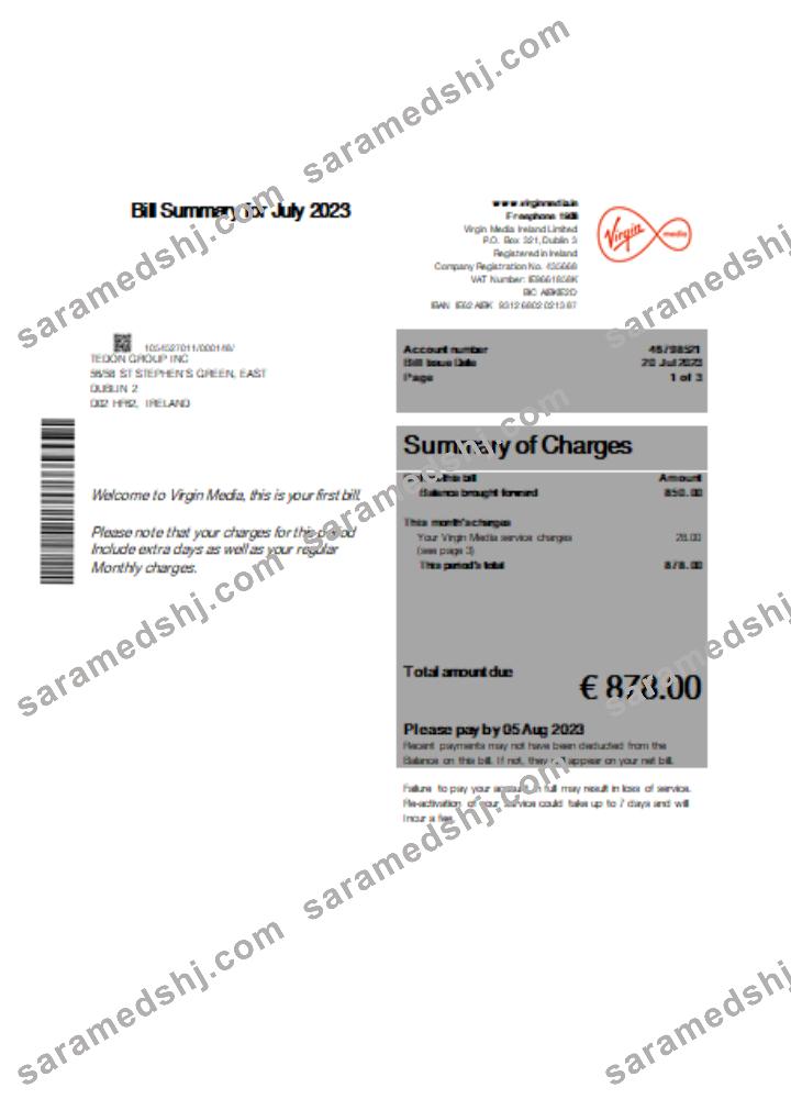Virgin Media business bill,  SCR